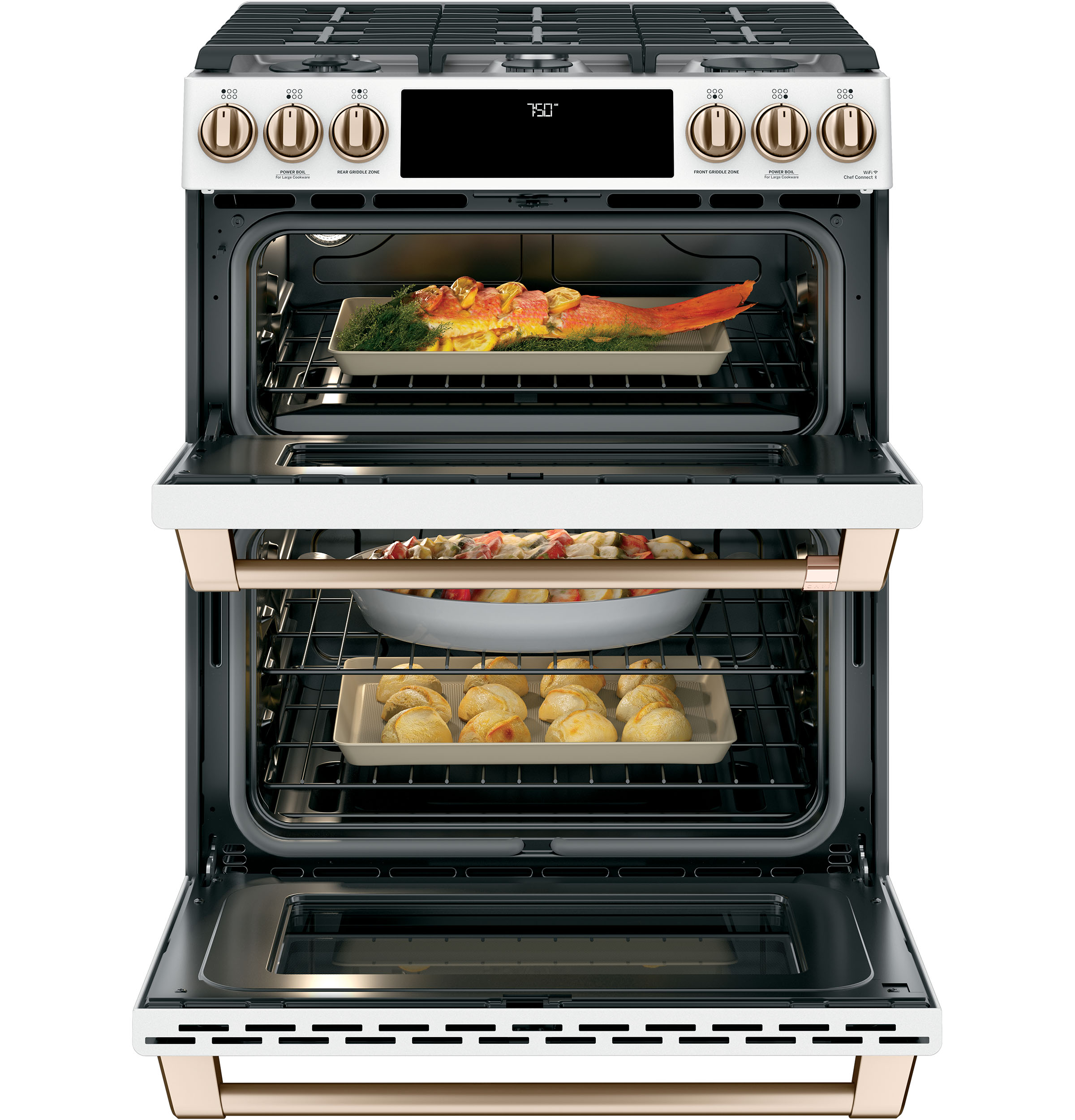 CAFÉ™ 30" Smart Slide-In, Front-Control, Gas Double-Oven Range with Convection view 24