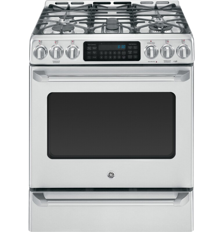 Café Series 30" Slide-in Front Control Range With Baking Drawer CGS985SETSS