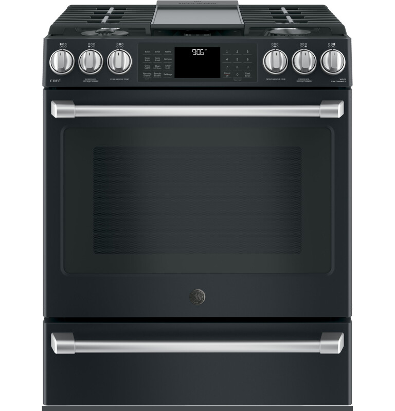 Café Series 30" Slide-in Front Control Range With Warming Drawer CGS986EELDS