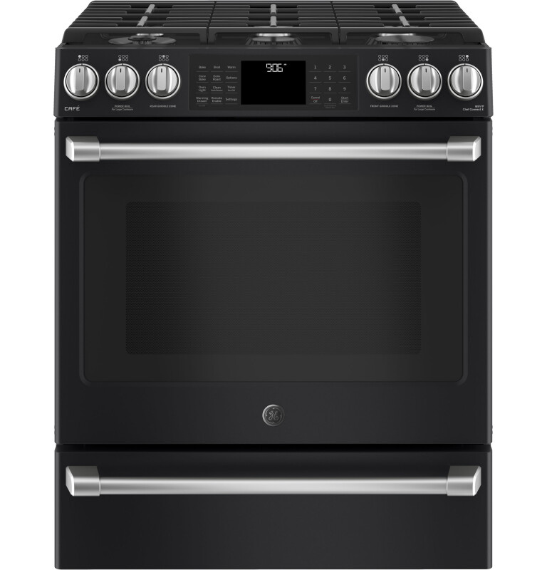 Café Series 30" Slide-in Front Control Range With Warming Drawer CGS986EELDS