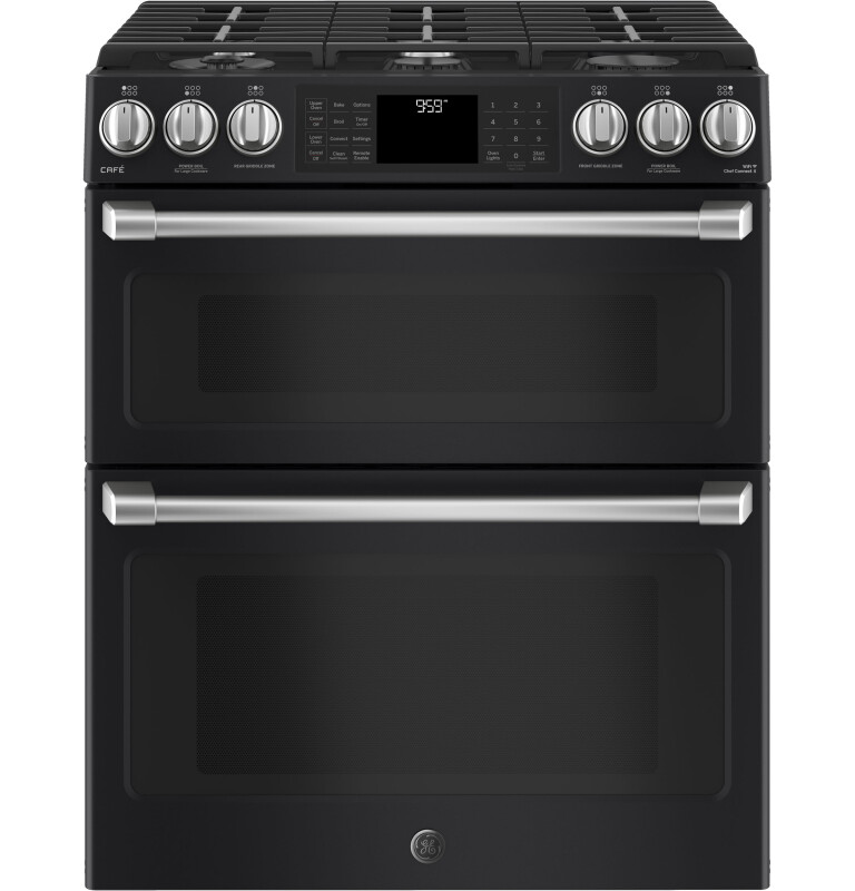 Café Series 30" Slide-in Front Control Gas Double Oven With Convection Range CGS995EELDS