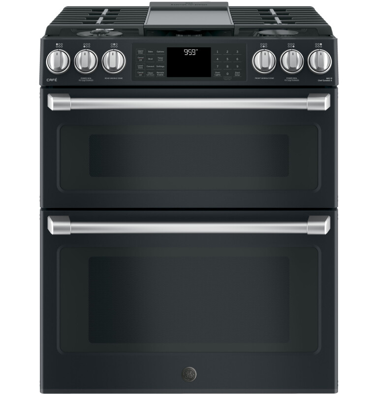 Café Series 30" Slide-in Front Control Gas Double Oven With Convection Range CGS995EELDS