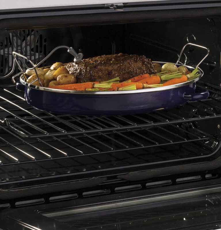 GE Series 30" Slide-In Front Control Gas Double Oven with Convection Range CGS995SELSS