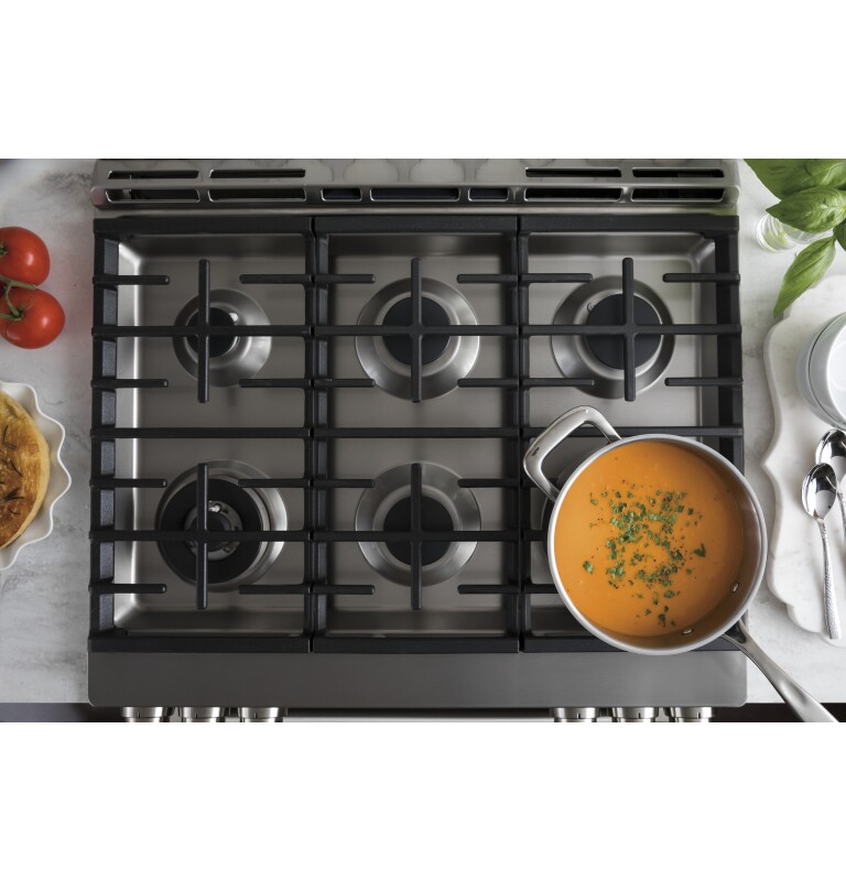 GE Series 30" Slide-In Front Control Gas Double Oven with Convection Range CGS995SELSS