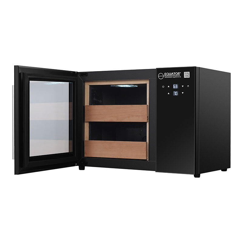 Compact Cigar Humidor 1.4cf TEMP/HUMIDITY UV Glass Cedar shelves 110V CH140, product image 7 of 14