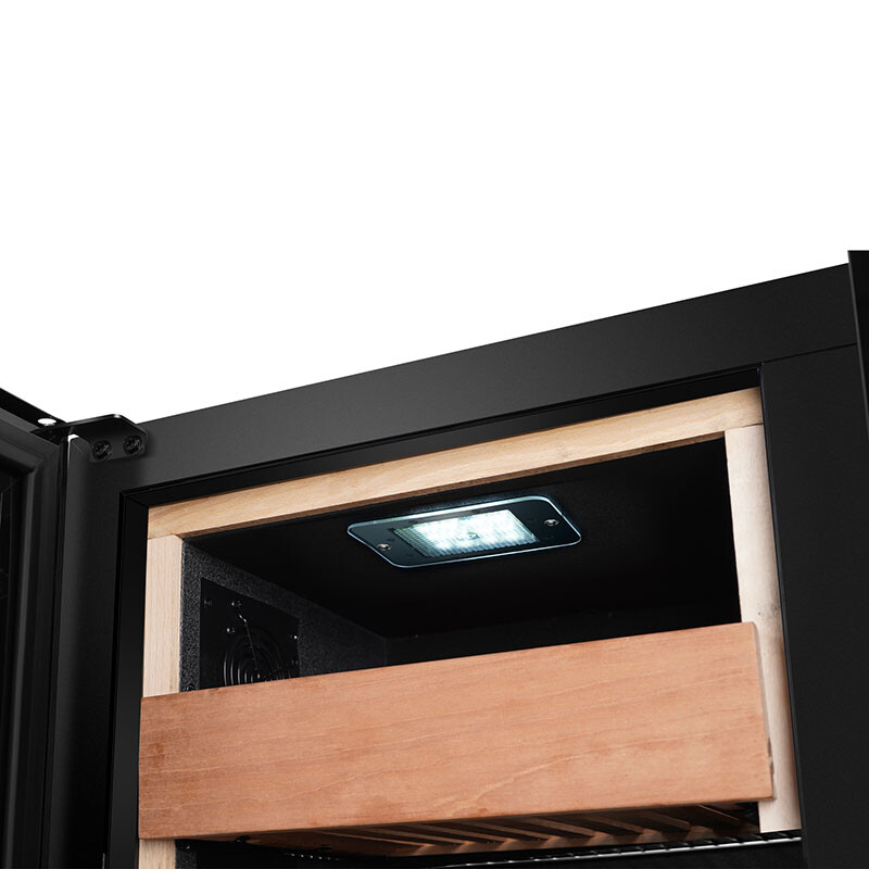 Compact Cigar Humidor 1.4cf TEMP/HUMIDITY UV Glass Cedar shelves 110V CH140, product image 10 of 14