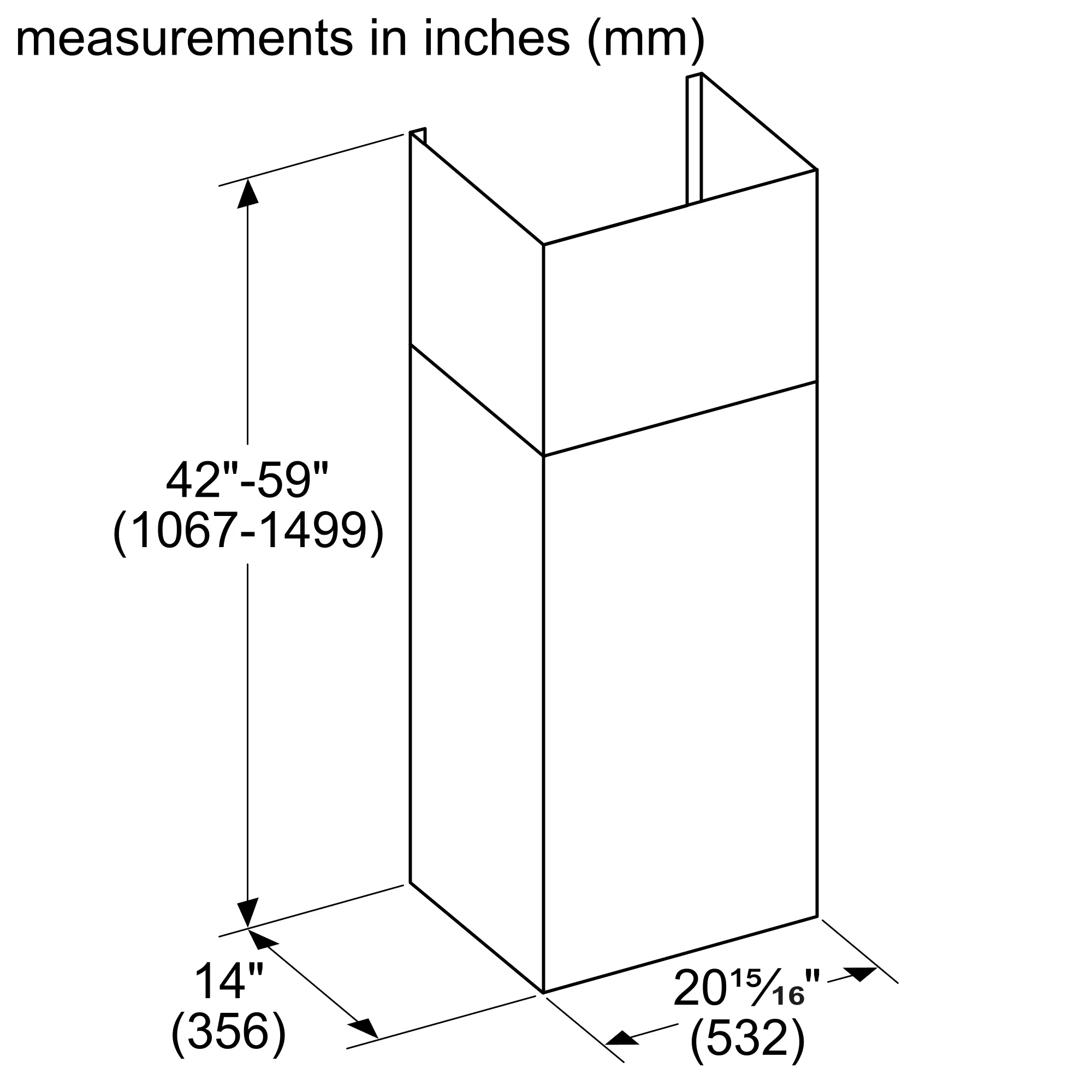 Chimney 531 Mm CHMHP36XTW