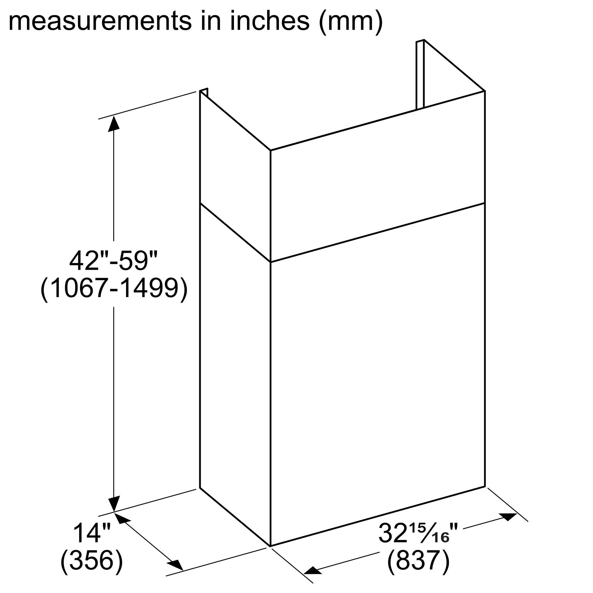 Chimney 836 Mm CHMHP48XTW