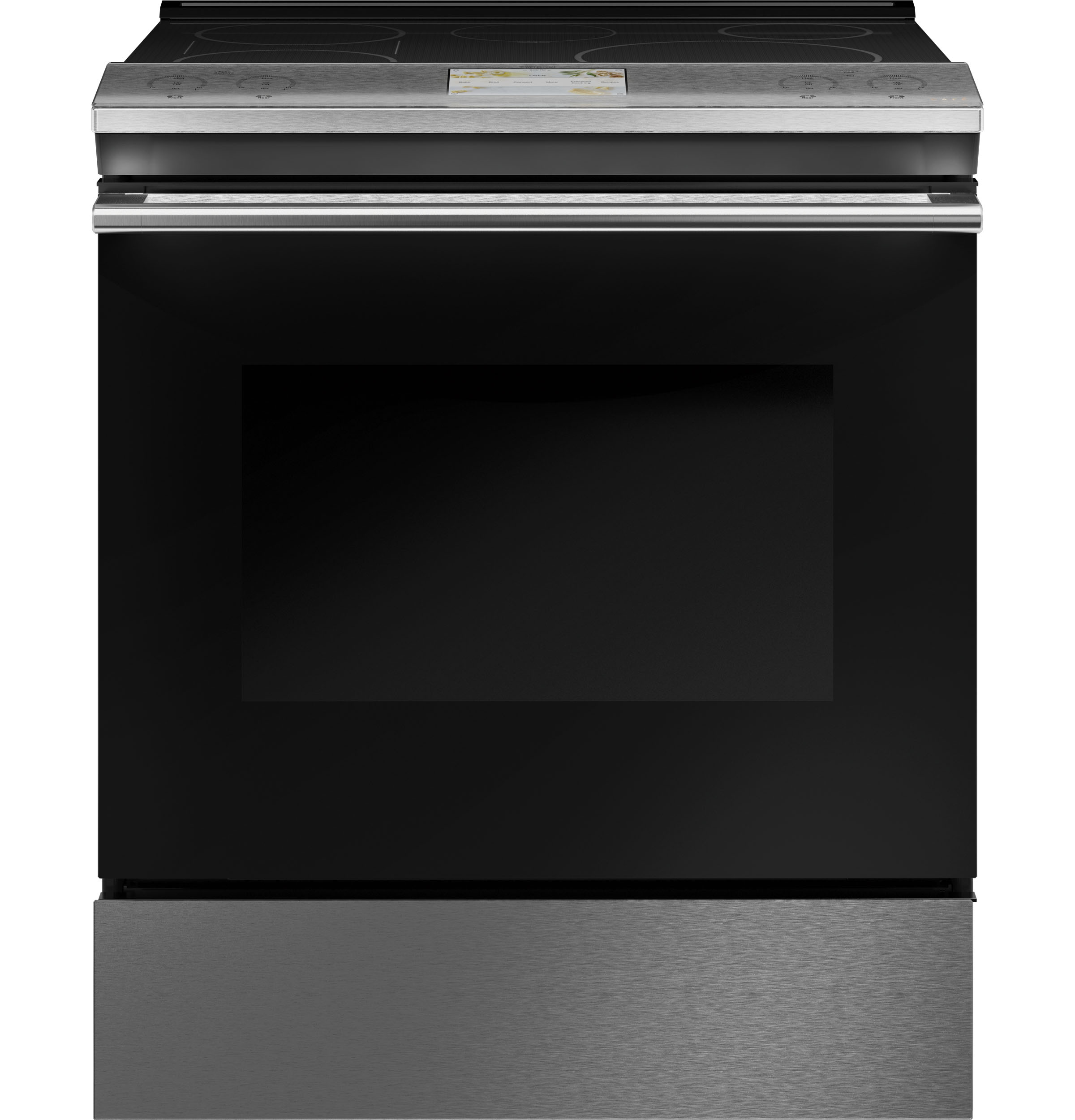 Café 30" Smart Slide-in, Front-control, Induction And Convection Range In Platinum Glass CHS900M2NS5