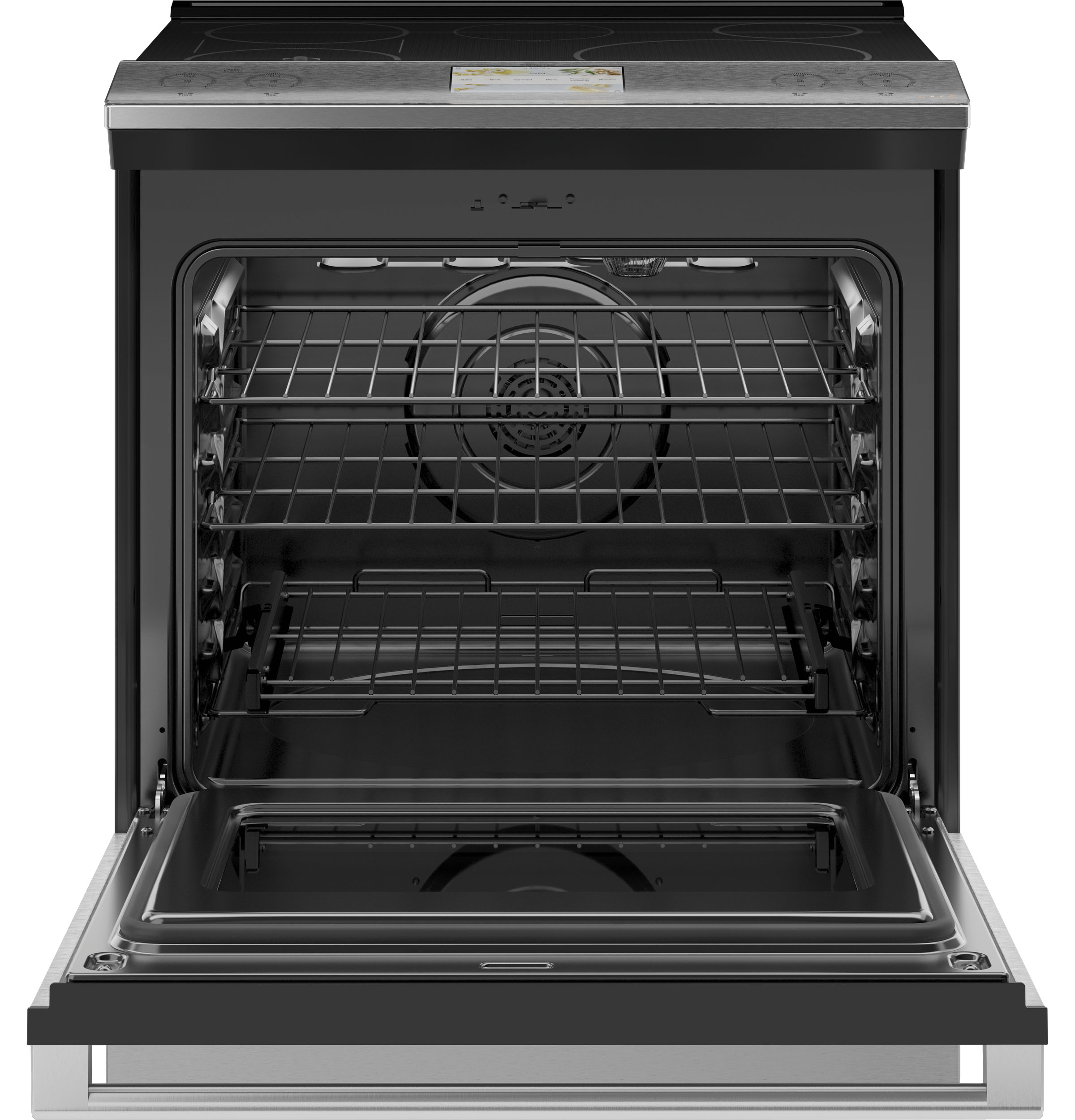 CAFÉ™ 30" Smart Slide-In, Front-Control, Induction and Convection Range with In-Oven Camera in Platinum Glass view 11