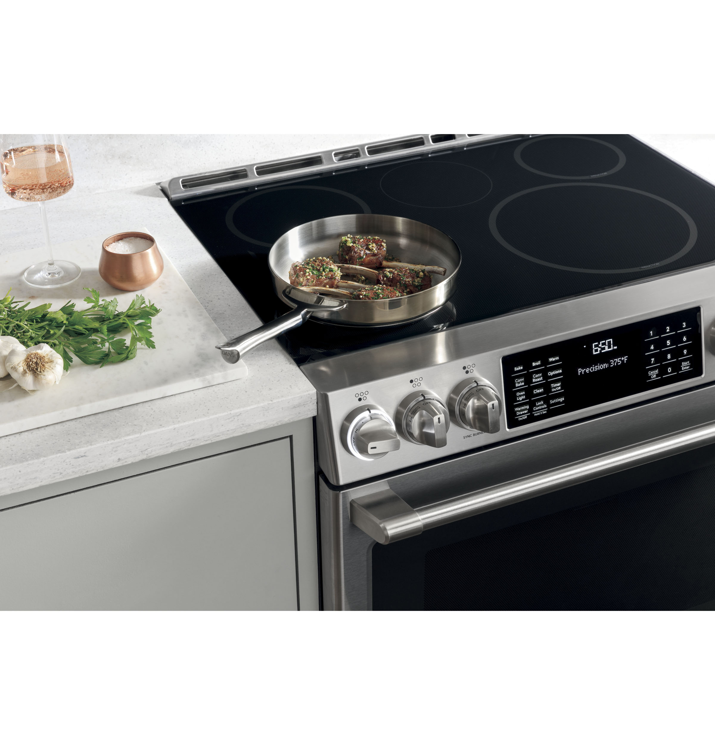 CAFÉ™ 30" Smart Slide-In, Front-Control, Induction and Convection Range with In-Oven Camera view 21