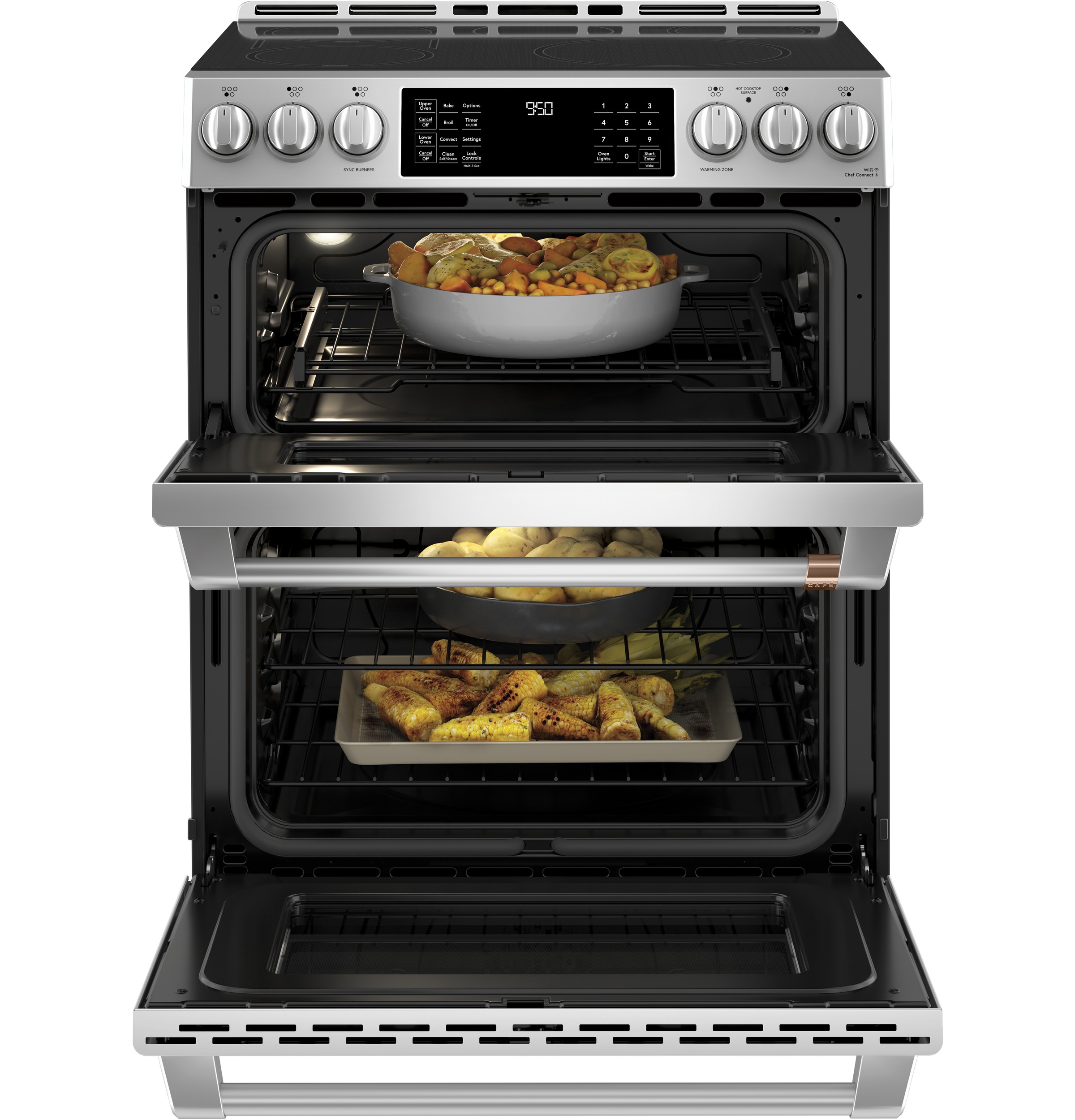 CAFÉ™ 30" Smart Slide-In, Front-Control, Induction and Convection Double-Oven Range view 21