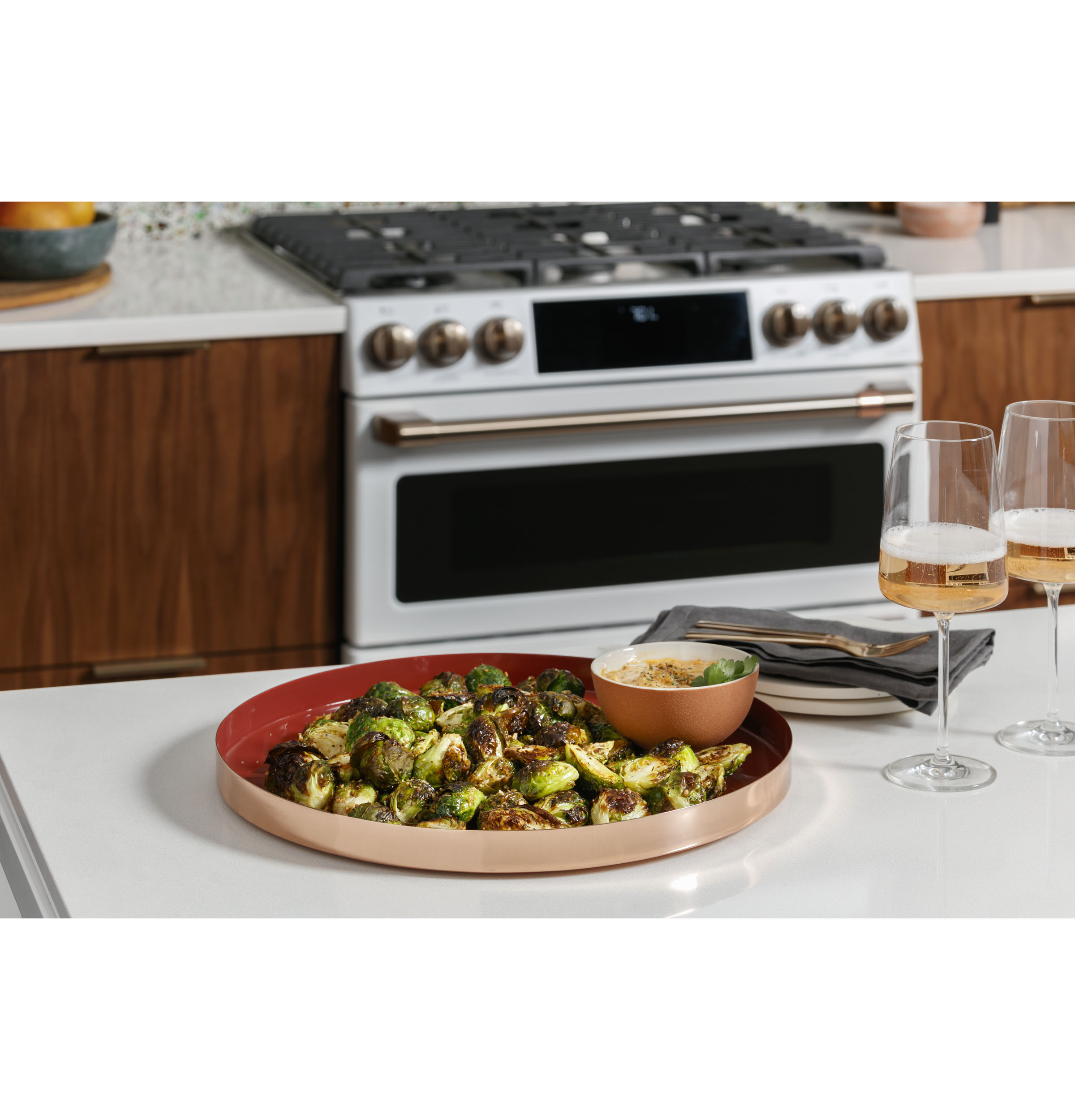 CAFÉ™ 30" Smart Slide-In, Front-Control, Induction and Convection Double-Oven Range view 14
