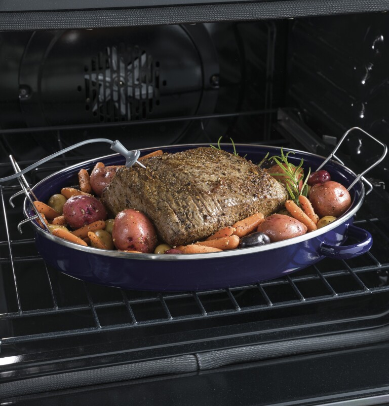GE Series 30" Slide-In Front Control Induction and Convection Range with Warming Drawer CHS985SELSS