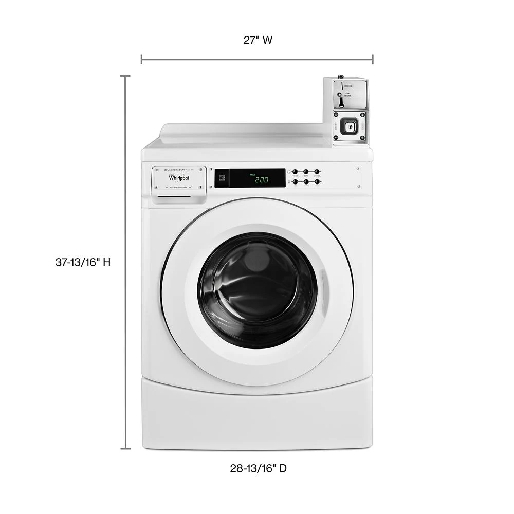 27" Commercial High-Efficiency Energy Star-Qualified Front-Load Washer Featuring Factory-Installed Coin Drop with Coin Box view 2