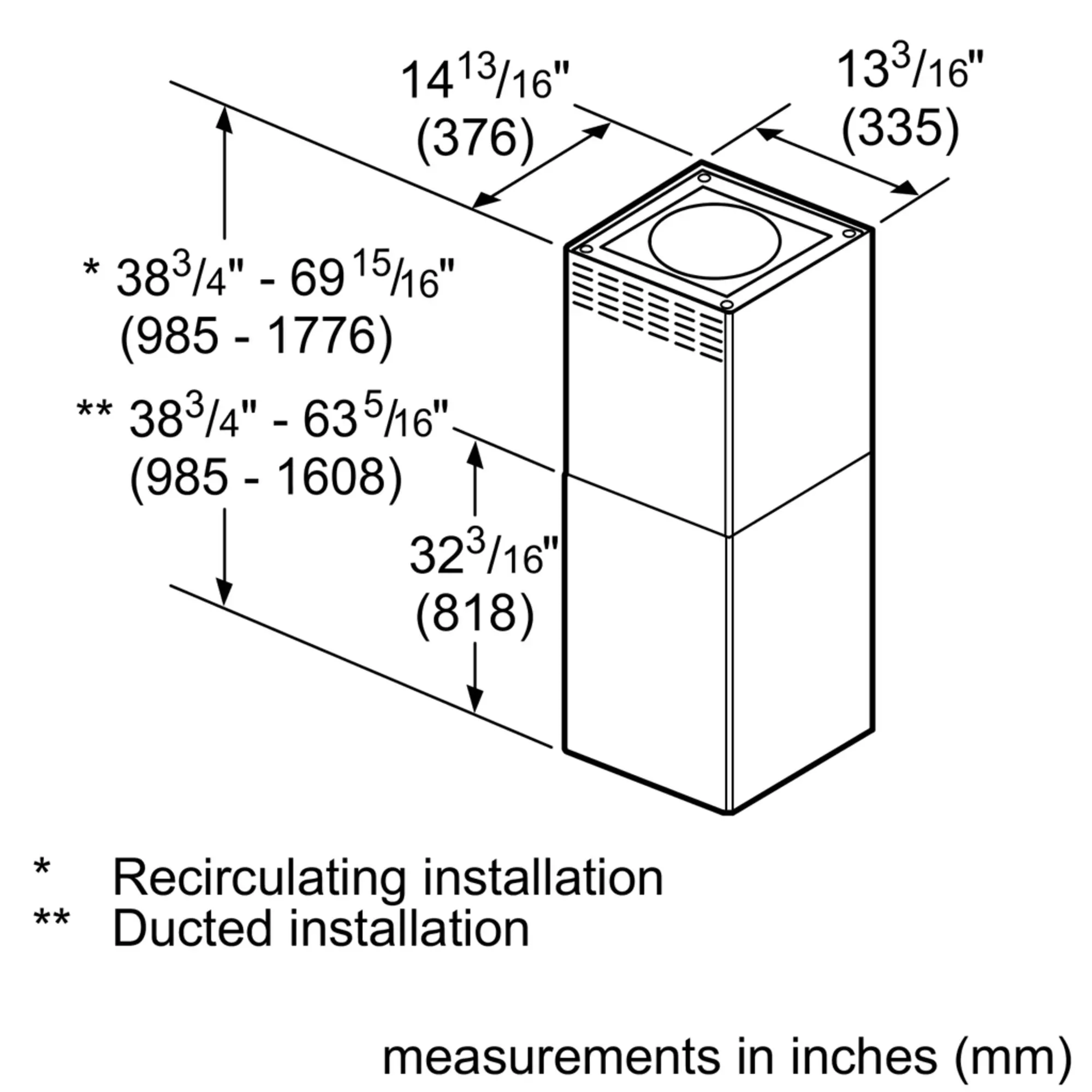 Chimney Extension CHXTHMIB