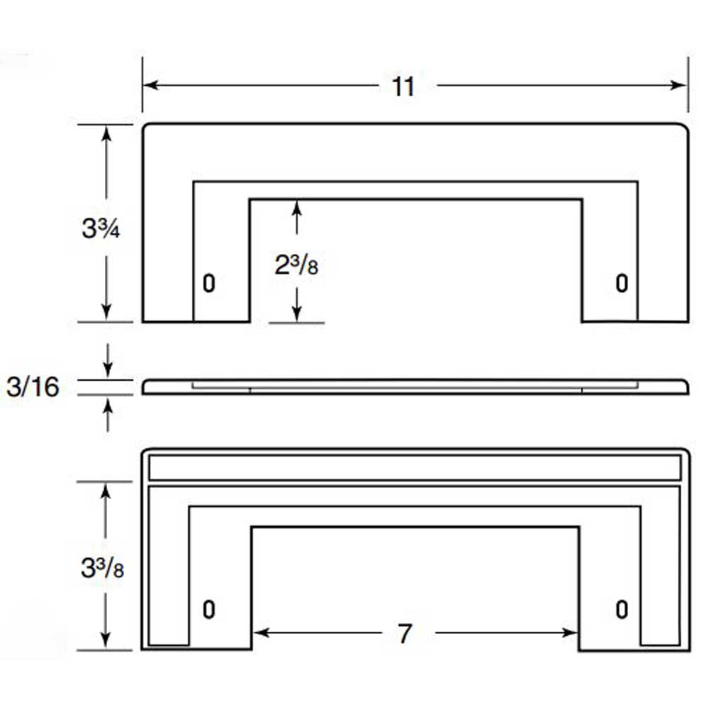 Trim Plate for CanSweep Automatic Inlet for Central Vacs, 10-9/16 x 4h (adjustable), in White CI376W
