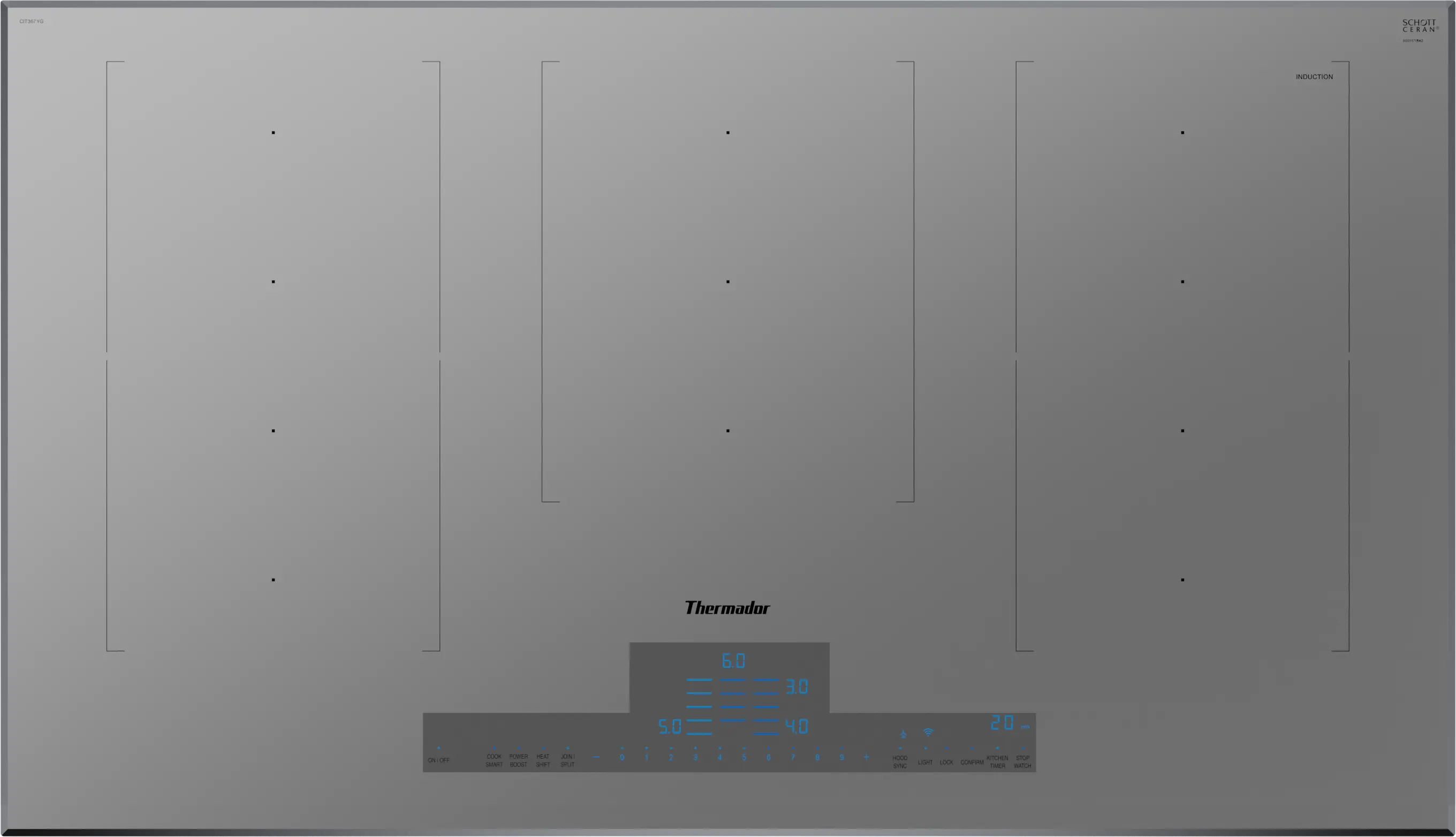 Liberty® Induction Cooktop 36'' Titanium Gray, Without Frame CIT367YG