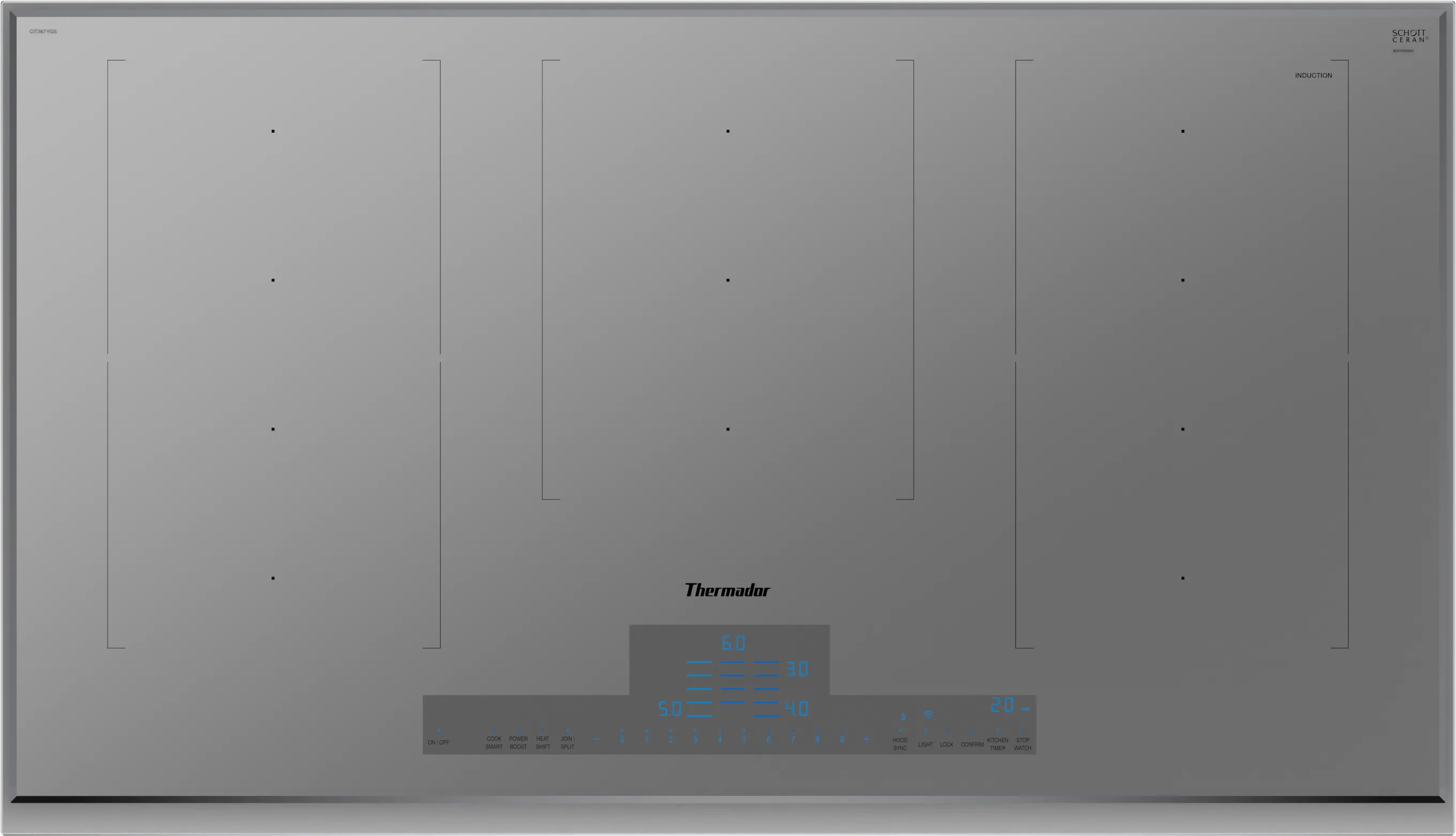 Liberty Induction Cooktop Titanium Gray surface mount with frame CIT367YGS