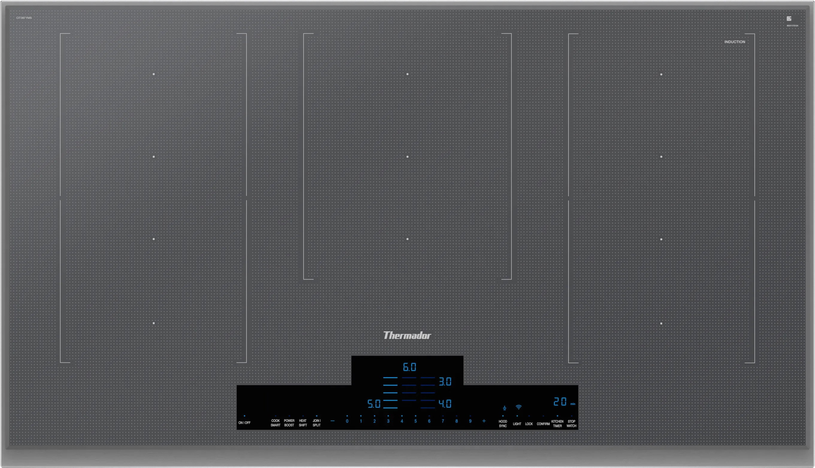Liberty Induction Cooktop Silver Mirror surface mount with frame CIT367YMS