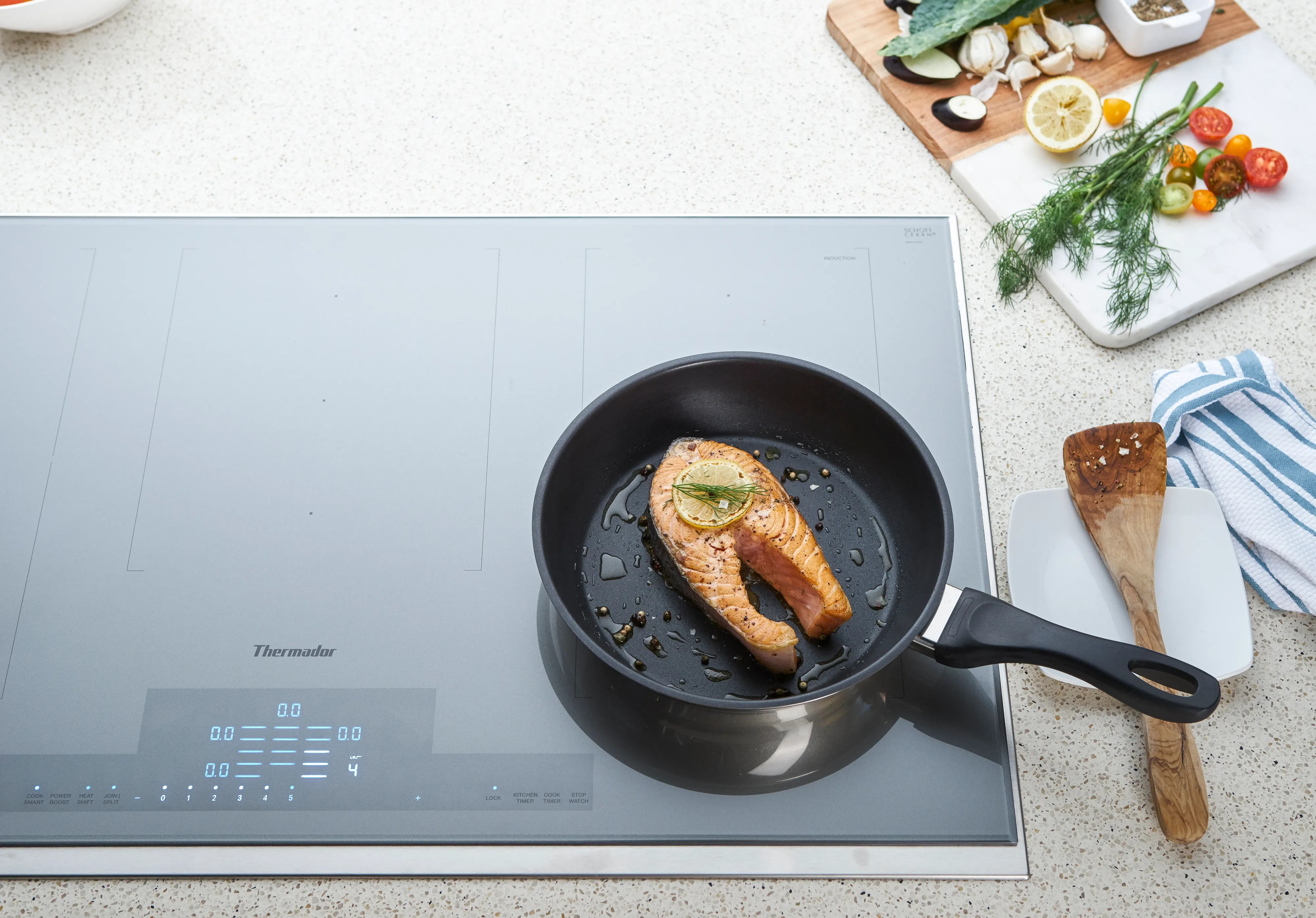 Liberty Induction Cooktop Silver Mirror surface mount with frame CIT367YMS