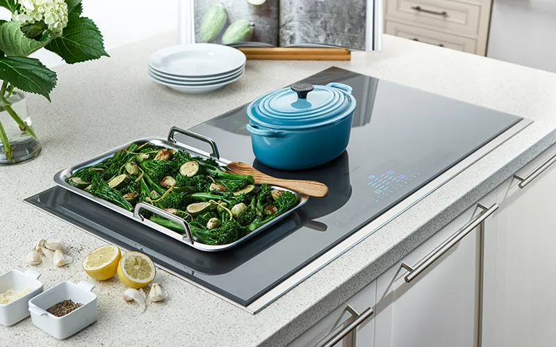 Liberty Induction Cooktop Silver Mirror surface mount with frame CIT367YMS