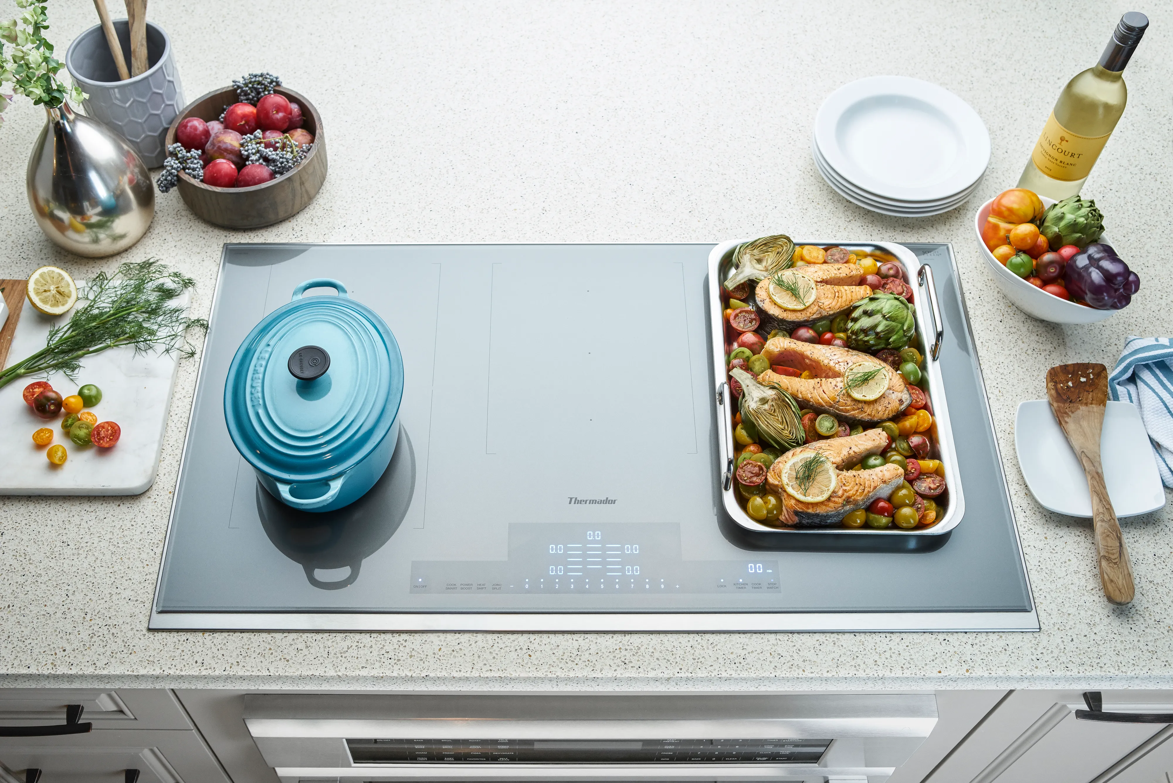 Liberty Induction Cooktop Silver Mirror surface mount with frame CIT367YMS