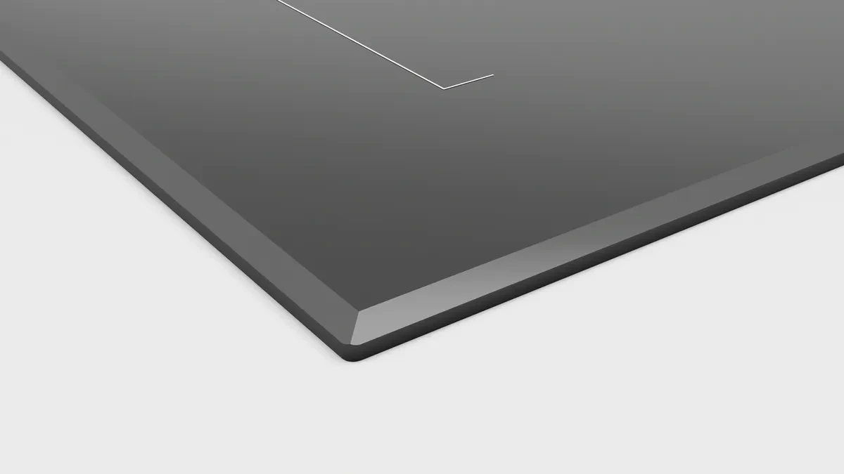 Dark Gray Glass with a frameless design