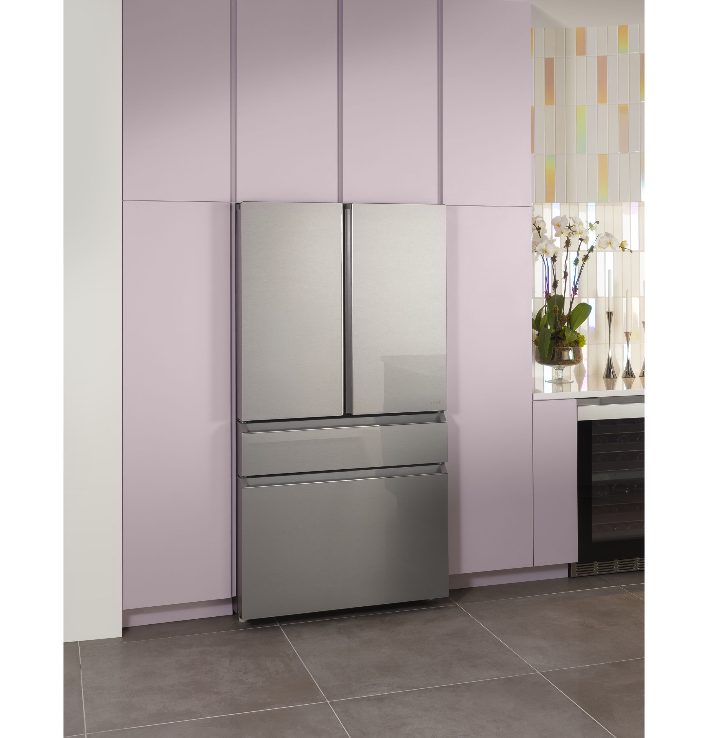 CAFÉ™ ENERGY STAR® 23.2 Cu. Ft. Smart Counter-Depth 4-Door French-Door Refrigerator in Platinum Glass With Dual-Dispense AutoFill Pitcher view 6