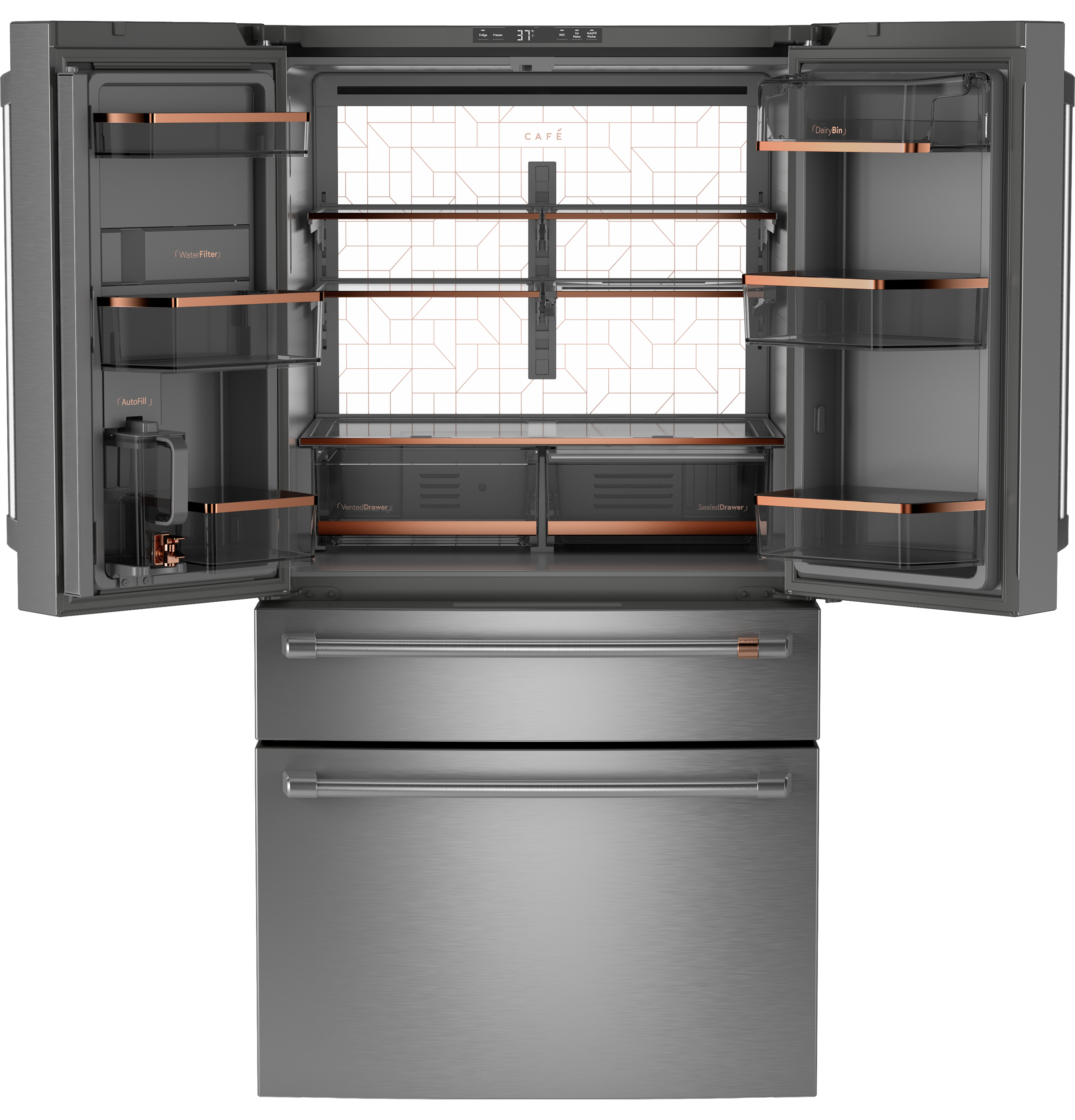 CAFÉ™ ENERGY STAR® 23.2 Cu. Ft. Smart Counter-Depth 4-Door French-Door Refrigerator With Dual-Dispense AutoFill Pitcher view 32