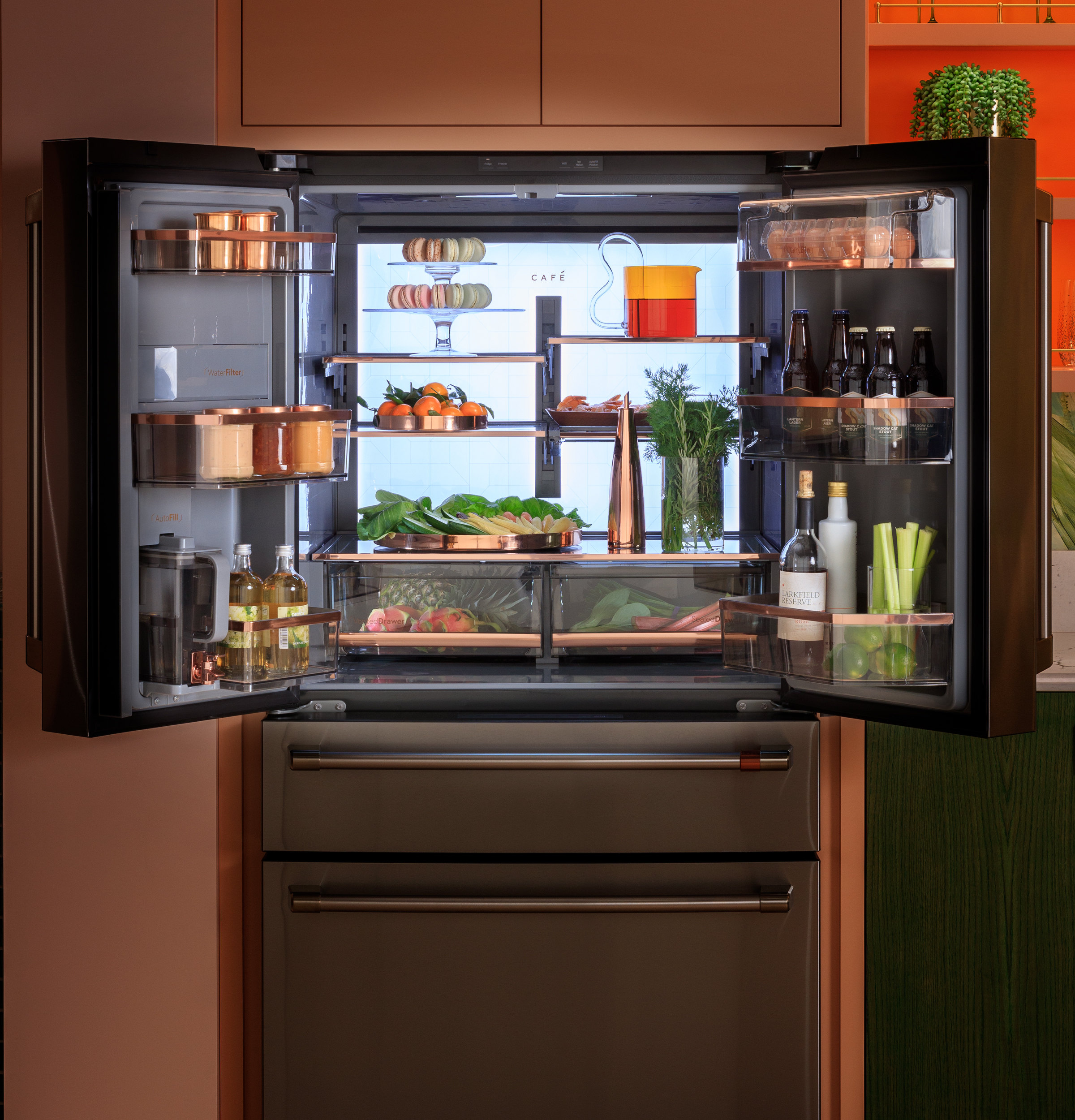 CAFÉ™ ENERGY STAR® 23.2 Cu. Ft. Smart Counter-Depth 4-Door French-Door Refrigerator With Dual-Dispense AutoFill Pitcher view 24