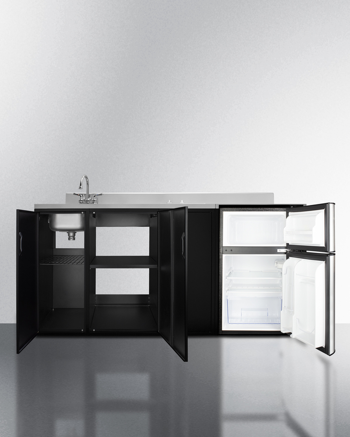 72" Wide All-In-One Kitchenette, ADA Counter Height CK72ADASINKL