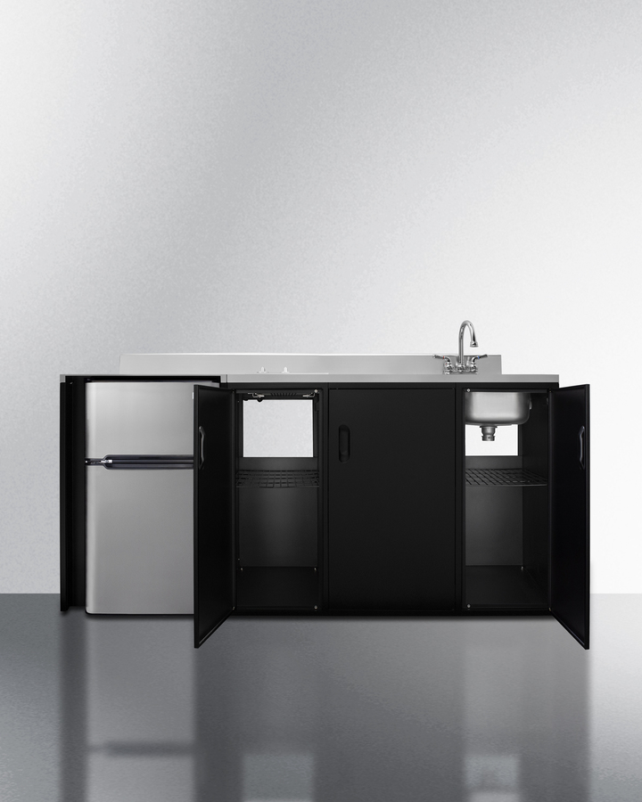 72" Wide All-In-One Kitchenette, ADA Counter Height CK72ADASINKR
