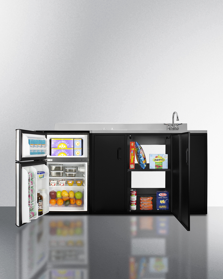 72" Wide All-In-One Kitchenette, ADA Counter Height CK72ADASINKR