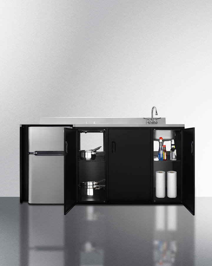 72" Wide All-In-One Kitchenette, ADA Counter Height CK72ADASINKR