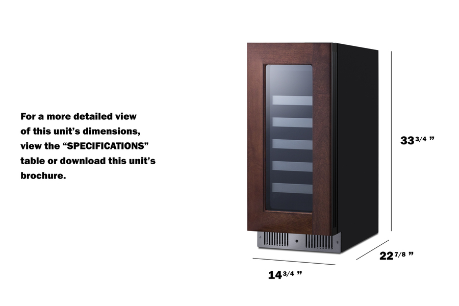 15" Wide Built-In Wine Cellar (Panel Not Included) CL155WC1PNRLHD