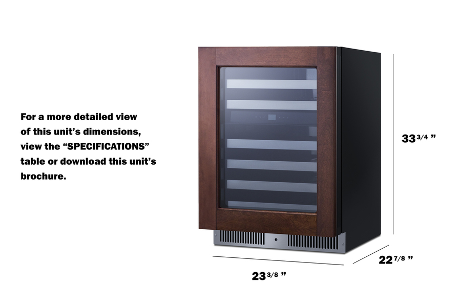 24" Dual Zone Built-In Wine Cellar (Panel Not Included) CL244WC2PNRLHD