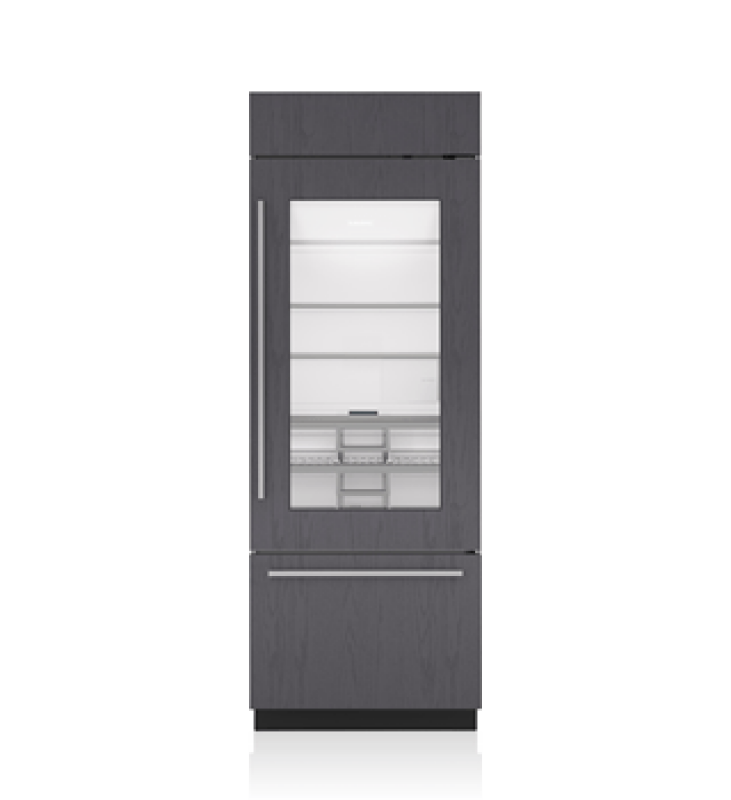 30" Classic Over-and-Under Refrigerator/Freezer with Glass Door CL3050UGOR