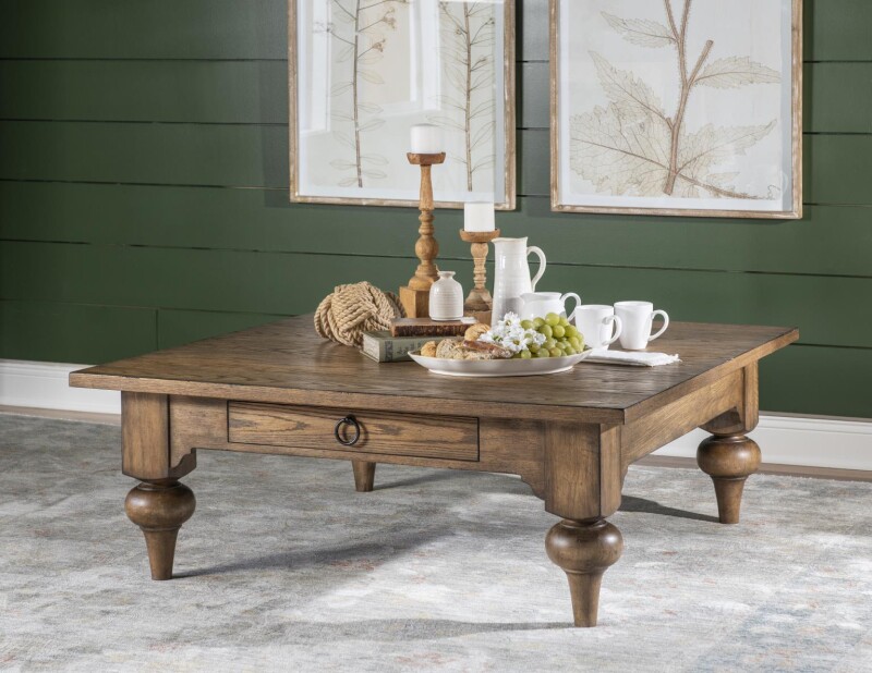 Vintage Market AT Square Cocktail Table Barnwood Oak CLH4010-104 CLH4010104