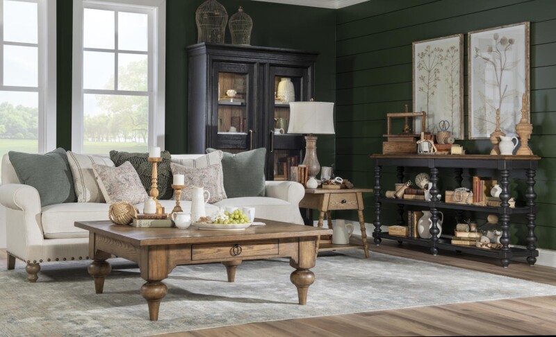 Vintage Market AT Square Cocktail Table Barnwood Oak CLH4010-104 CLH4010104