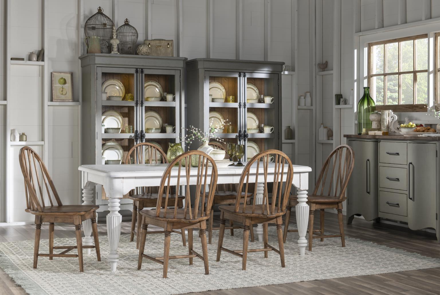 Windsor Side Chair V Shape Barnwood Oak CLH4010-140 CLH4010140