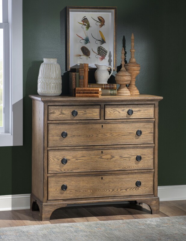 Vintage Market AT Accent Chest 5 Drawers Barnwood Oak CLH4010-2000 CLH40102000
