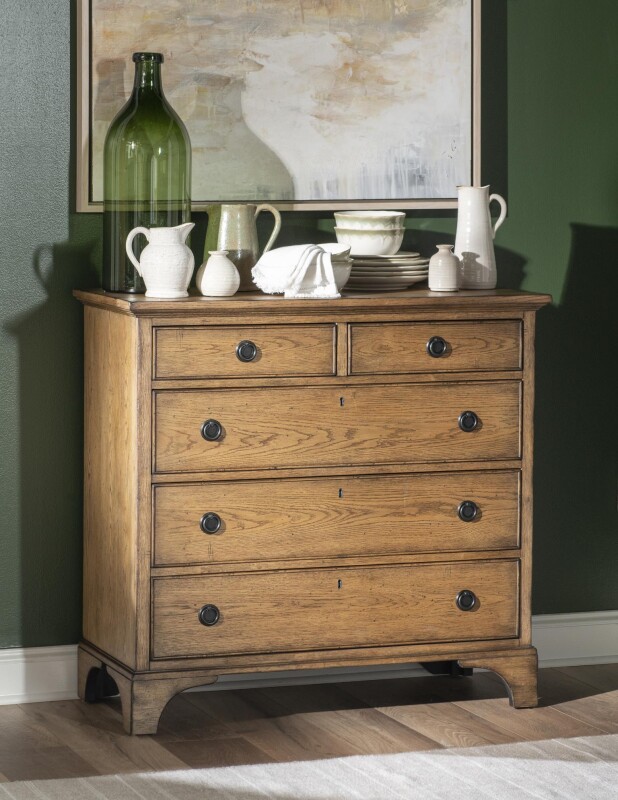 Vintage Market AT Accent Chest 5 Drawers Barnwood Oak CLH4010-2000 CLH40102000