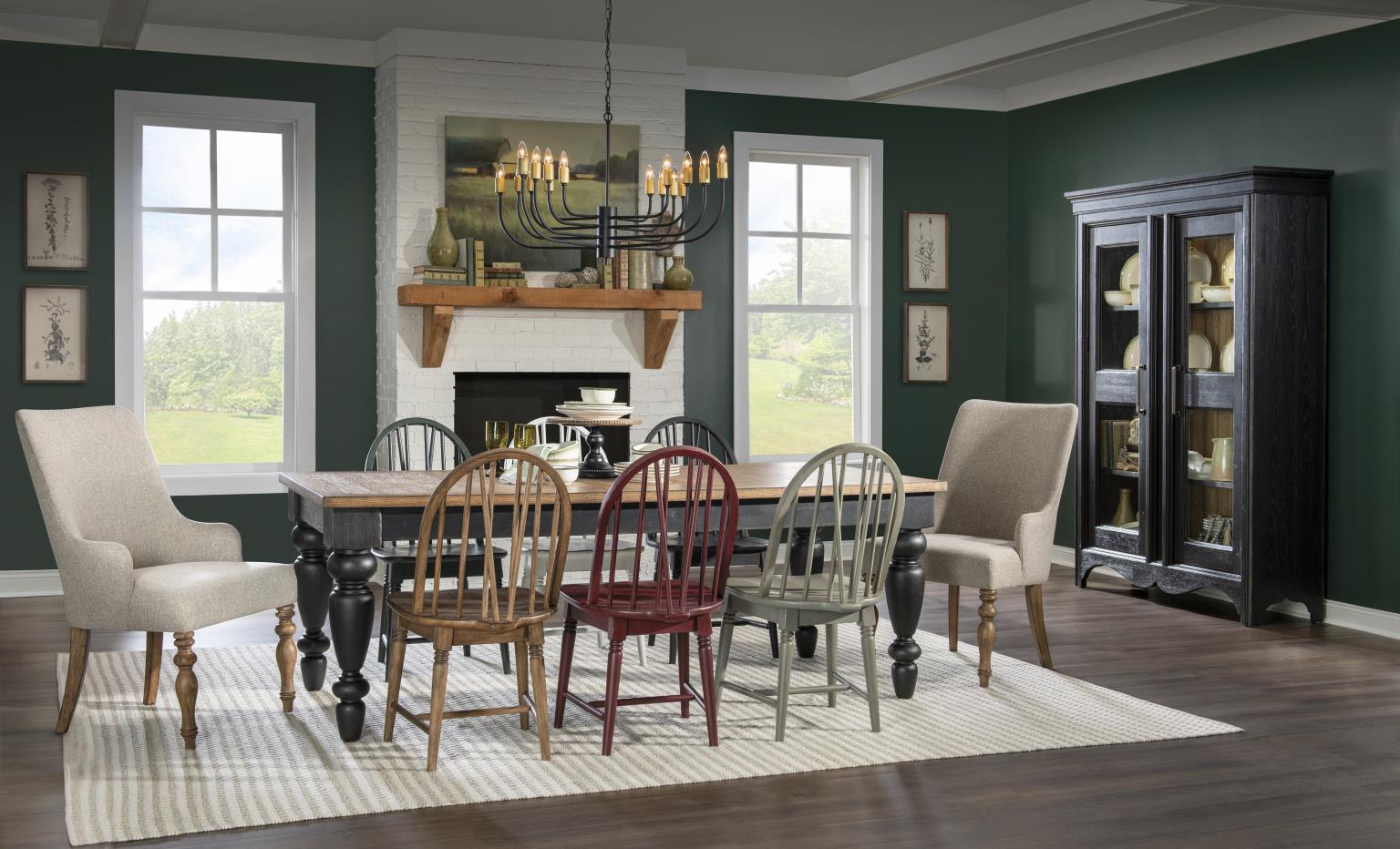 Chimney Leg Table Barnwood Oak CLH4010-222 CLH4010222