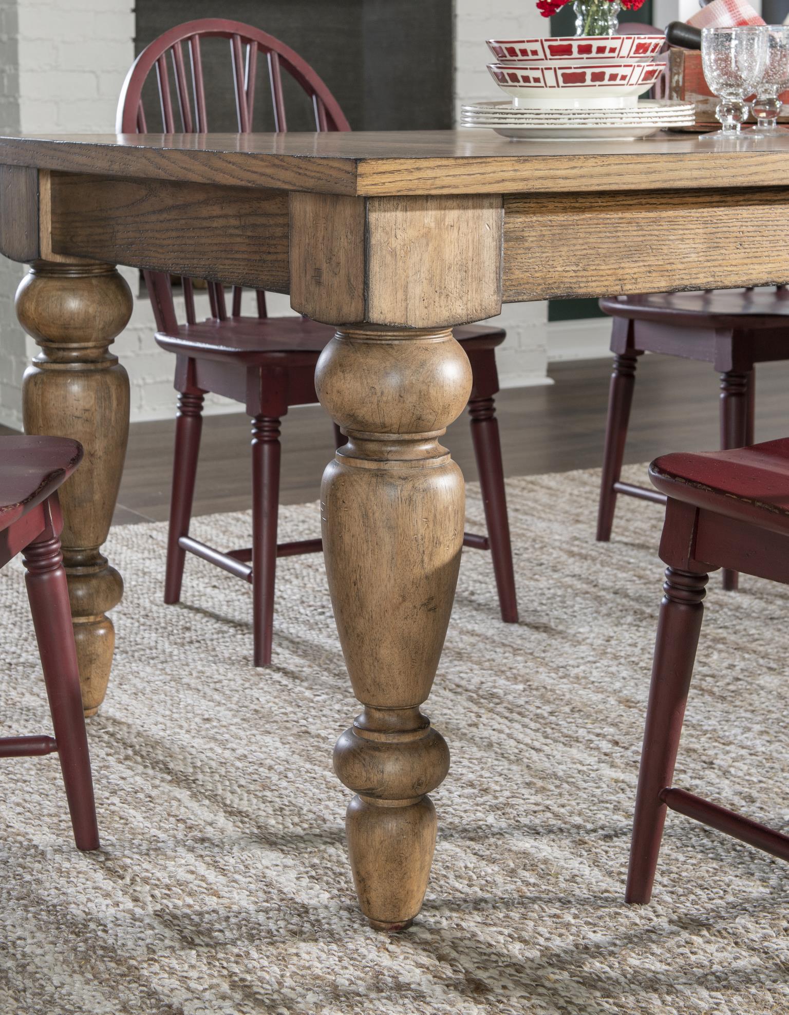 Chimney Leg Table Barnwood Oak CLH4010-222 CLH4010222