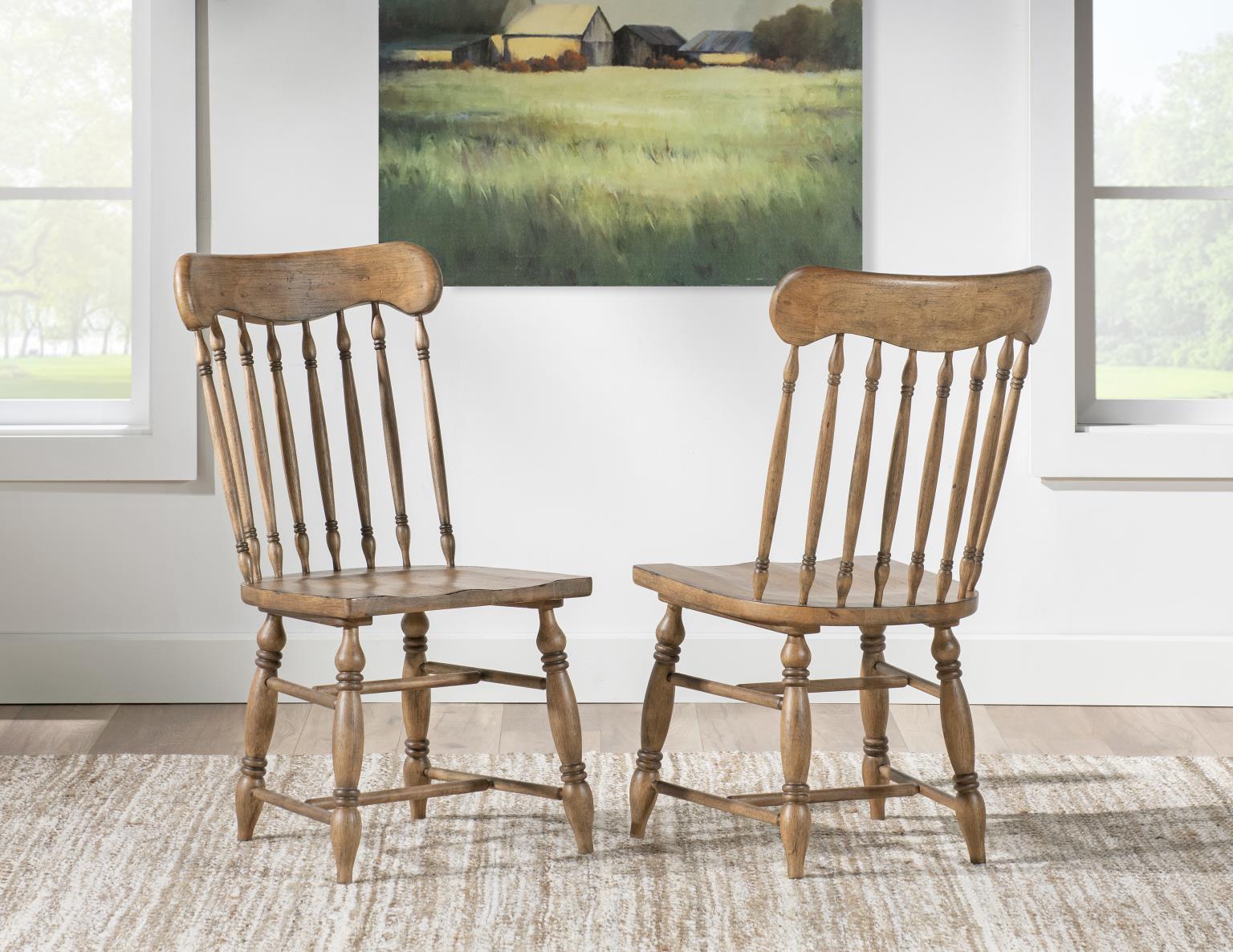 Turned Spindle Side Chair Barnwood Oak CLH4010-240 CLH4010240