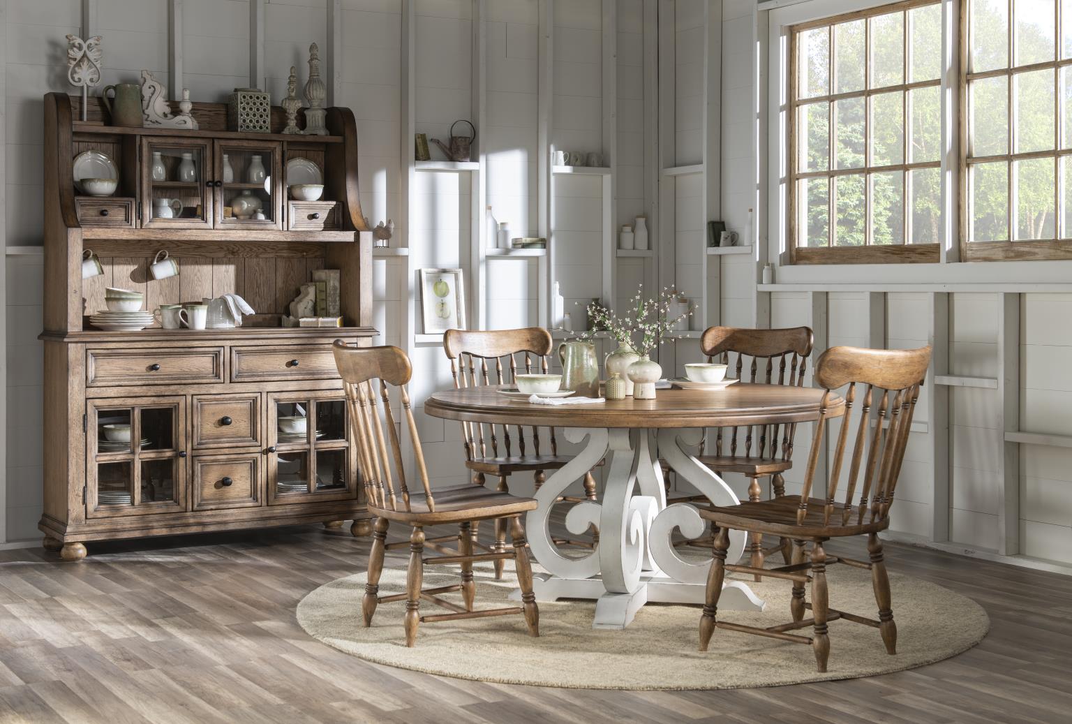 Turned Spindle Side Chair Barnwood Oak CLH4010-240 CLH4010240