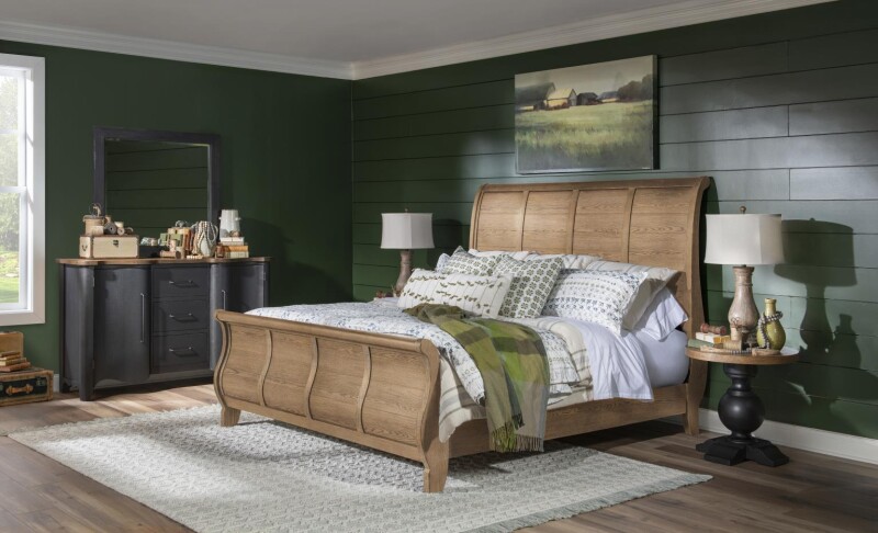 Complete Sleigh Bed 6/6 King Barnwood Oak CLH4010-4306K CLH40104306K