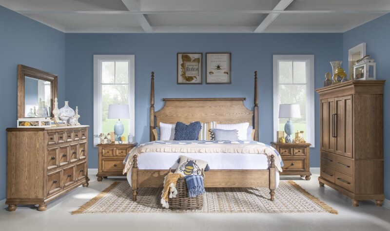 Complete High/low Poster Bed 6/6 King Barnwood Oak CLH4010-4606K CLH40104606K