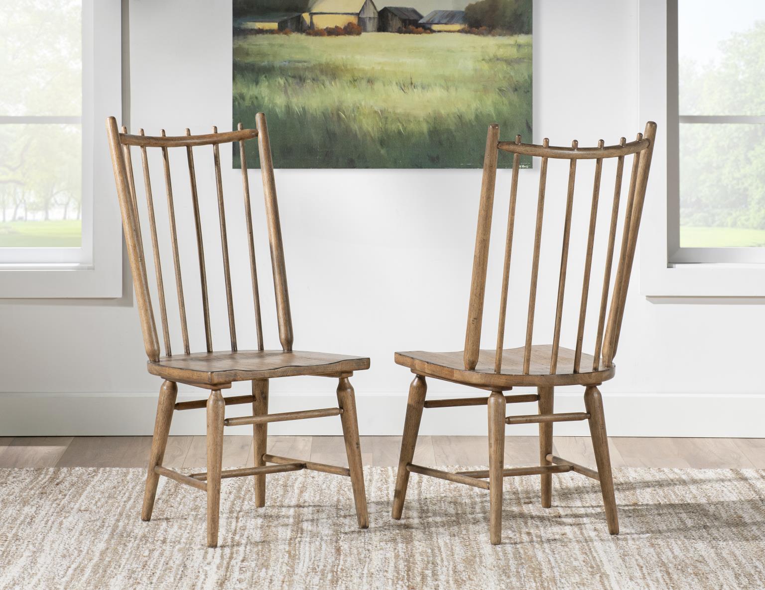 Spindle Back Side Chair Barnwood Oak CLH4010-540 CLH4010540